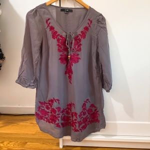 Zara grey embroidered tunic